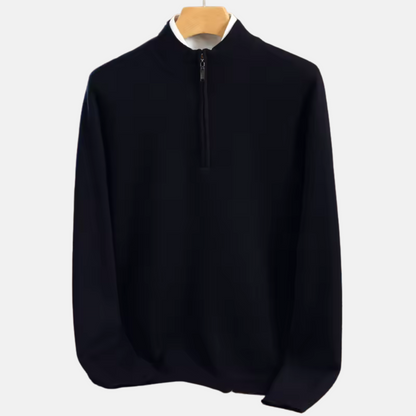 Mistrève | Pull Homme en Laine Mérinos – Demi-Col Zippé & Confort Business Décontracté