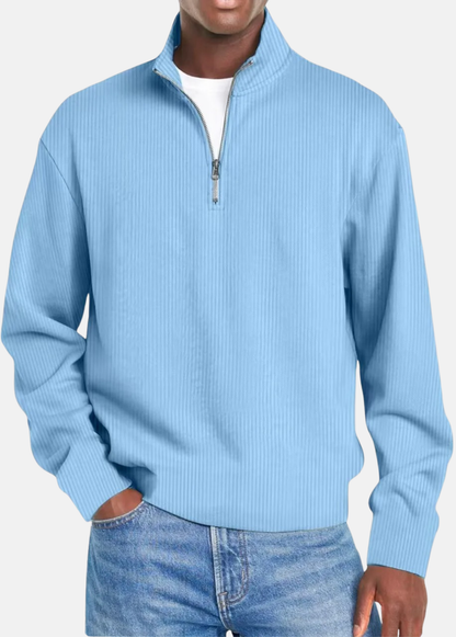 Mistrève | Polo Homme Zippé à Rayures –  Élégance Décontractée