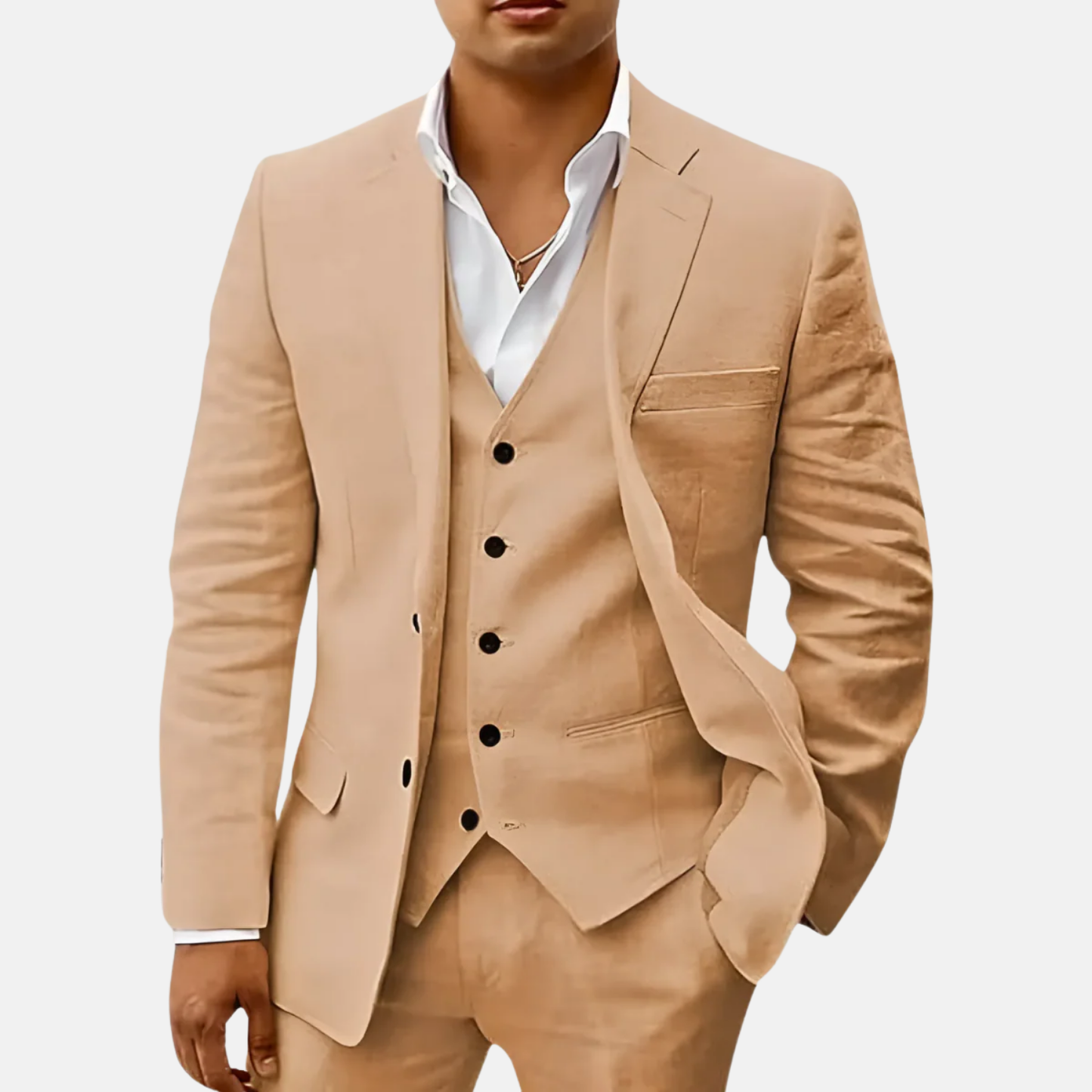 Mistrève | Costume en Lin 3 Pièces pour Homme