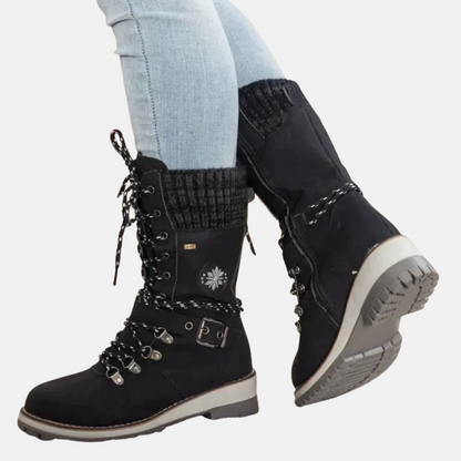 Mistrève | Bottes d’Hiver Femme à Lacets – Semelle Antidérapante