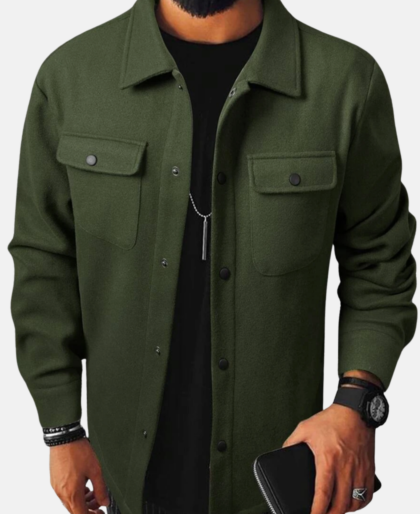 Mistrève | Surchemise Homme Boutonnée à Poches – Style Décontracté et Chaleur Moderne