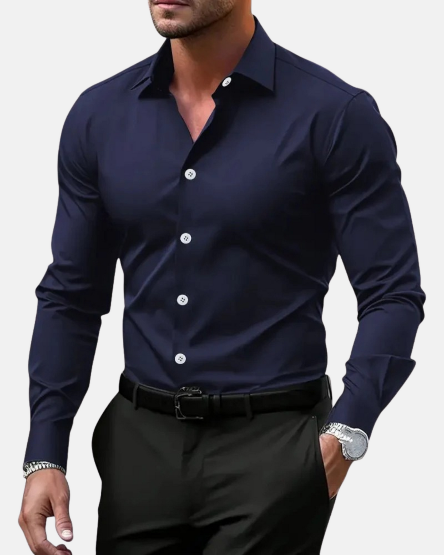 Mistrève | Chemise Homme Slim Fit Manches Longues – Élégance Formelle et Confort Moderne