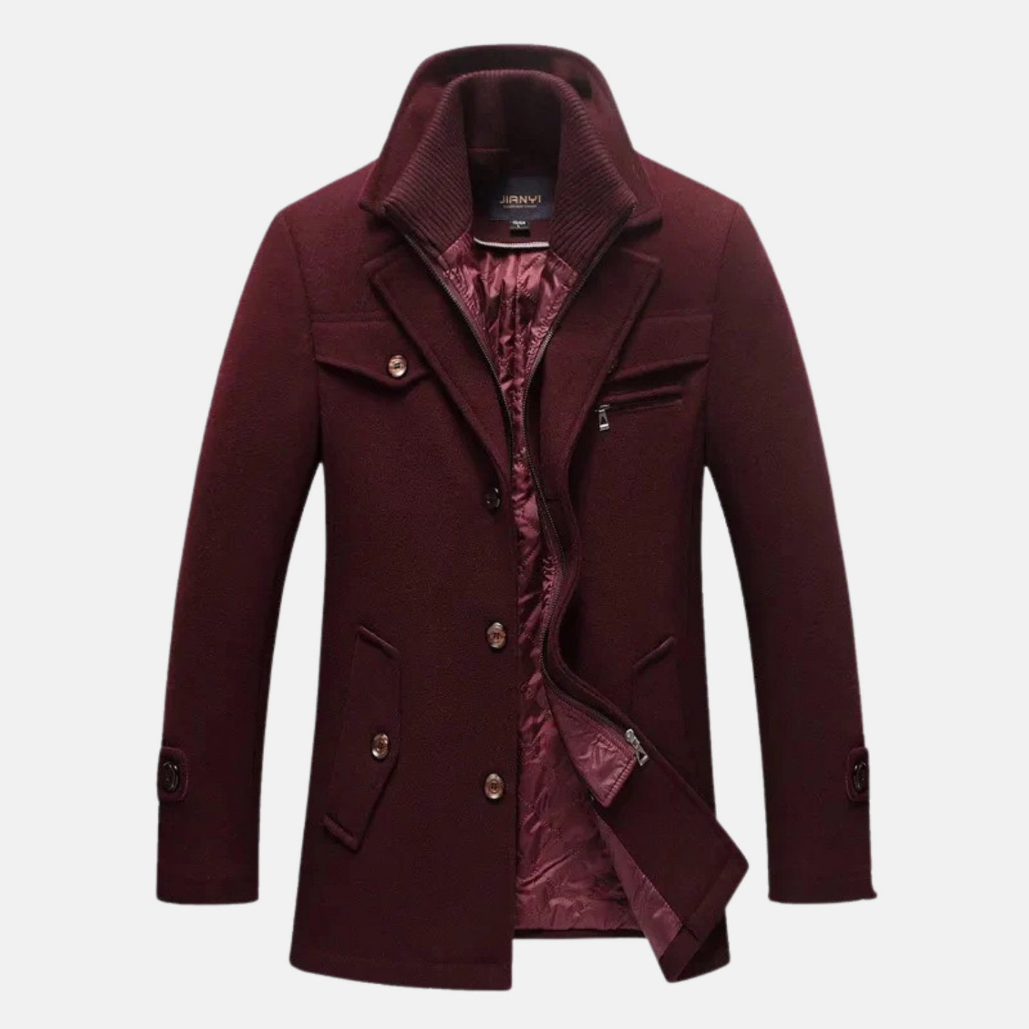 Mistrève | Manteau d'hiver long pour homme avec double fermeture éclair – Élégance au quotidien et confort intemporel