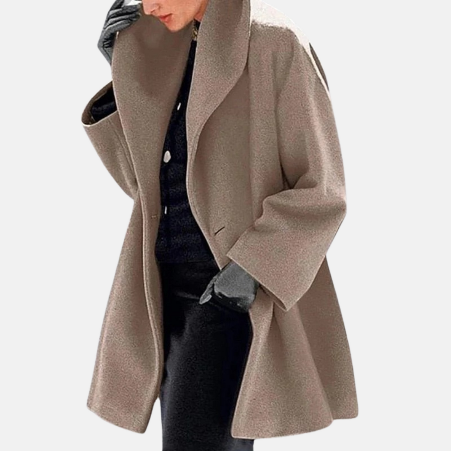 Mistrève | Manteau Femme en Laine à Large Col – Chaleur Hivernale & Élégance Intemporelle