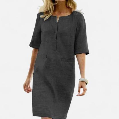 Mistrève | Robe d'Été Légère en Lin pour Femme – Fraîcheur Naturelle, Élégance Décontractée