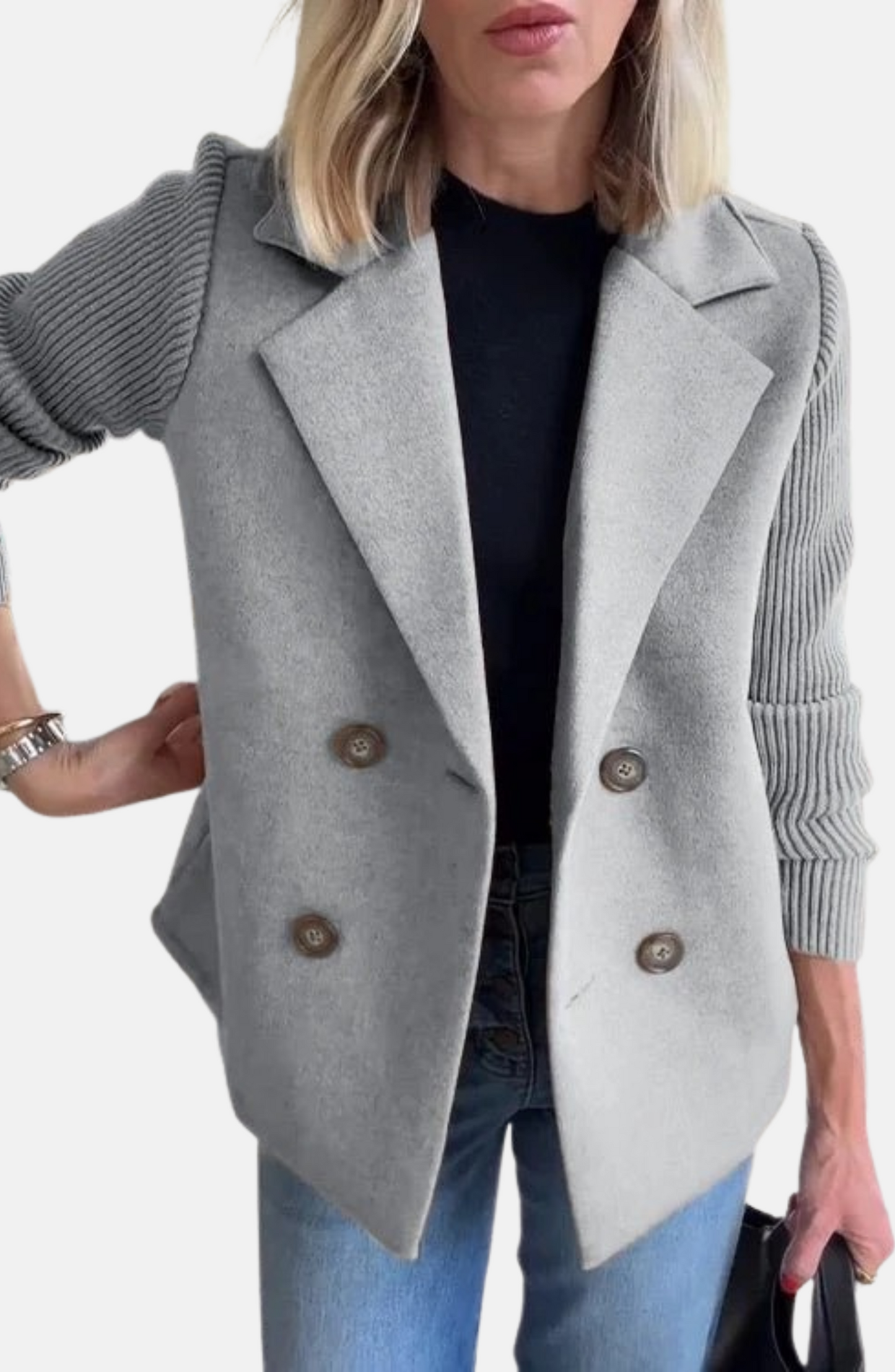 Mistrève | Blazer Élégant à Manches Tricotées