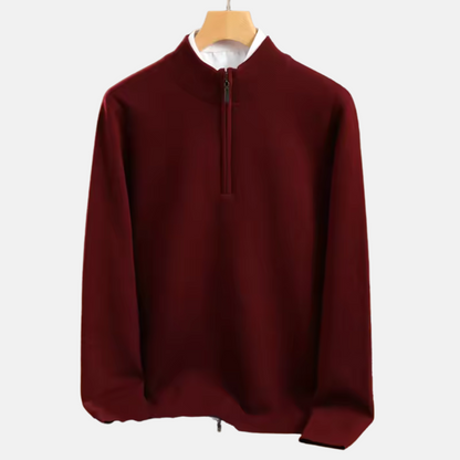 Mistrève | Pull Homme en Laine Mérinos – Demi-Col Zippé & Confort Business Décontracté