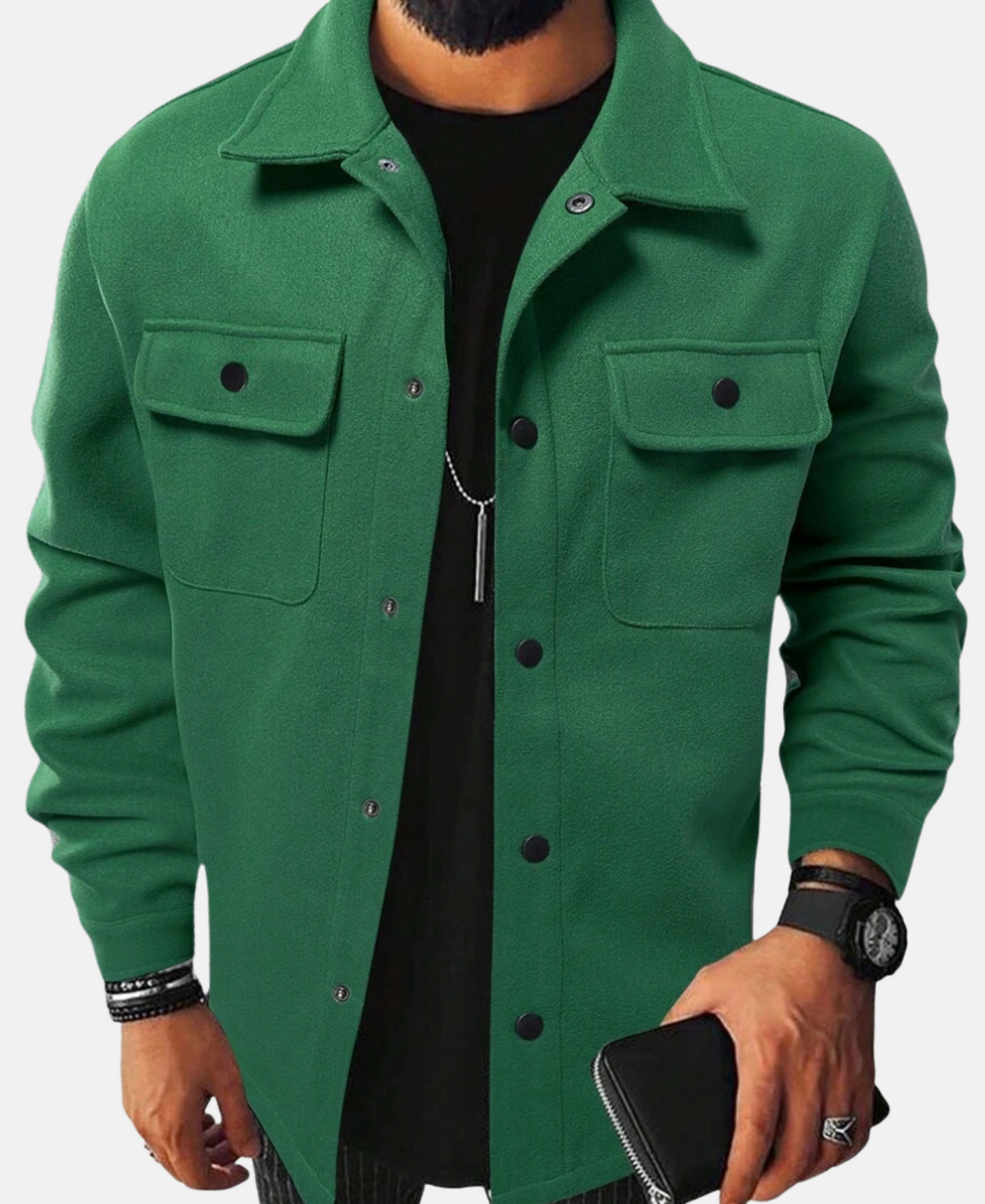 Mistrève | Surchemise Homme Boutonnée à Poches – Style Décontracté et Chaleur Moderne