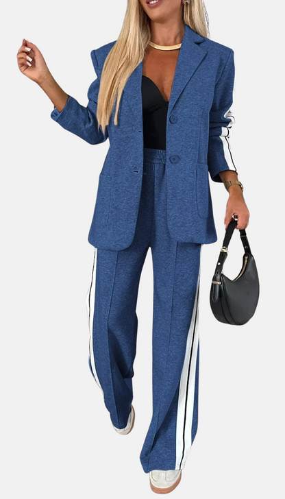 Mistrève | Ensemble élégant femme – blazer chic et pantalon rayé