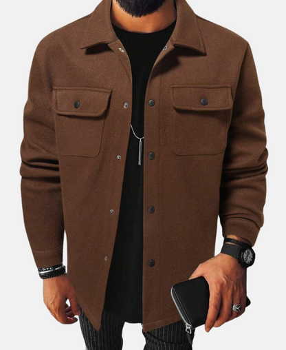 Mistrève | Surchemise Homme Boutonnée à Poches – Style Décontracté et Chaleur Moderne