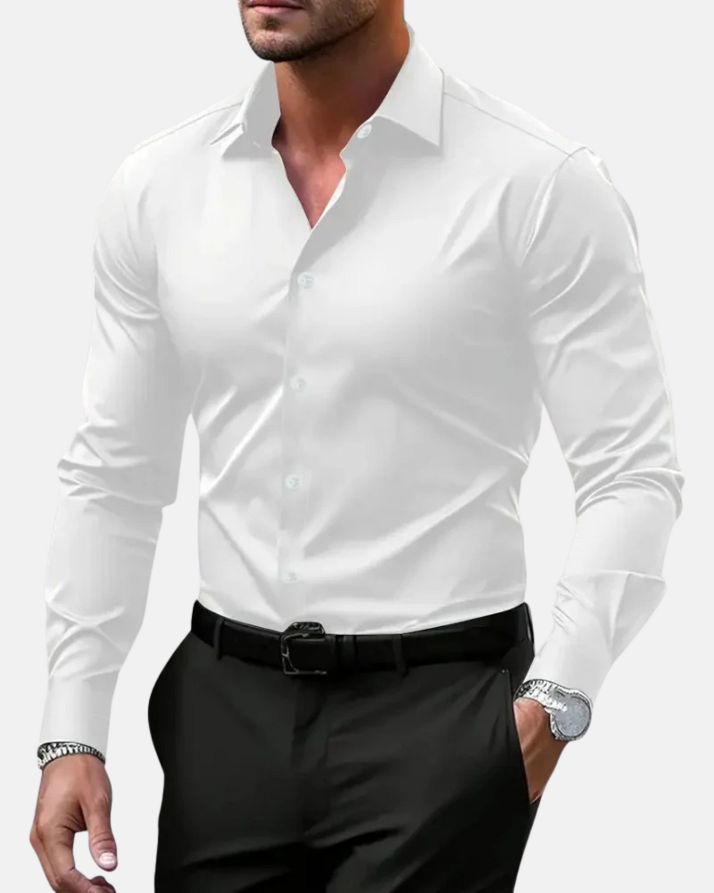 Mistrève | Chemise Homme Slim Fit Manches Longues – Élégance Formelle et Confort Moderne