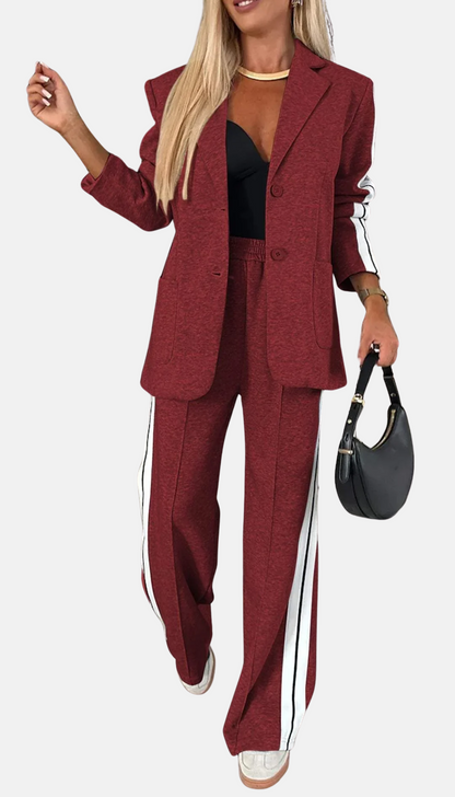 Mistrève | Ensemble élégant femme – blazer chic et pantalon rayé