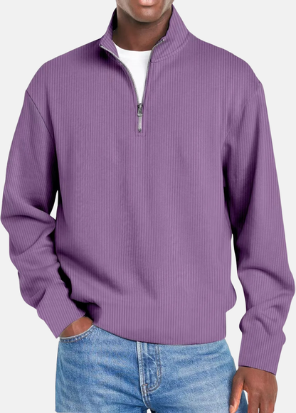 Mistrève | Polo Homme Zippé à Rayures –  Élégance Décontractée