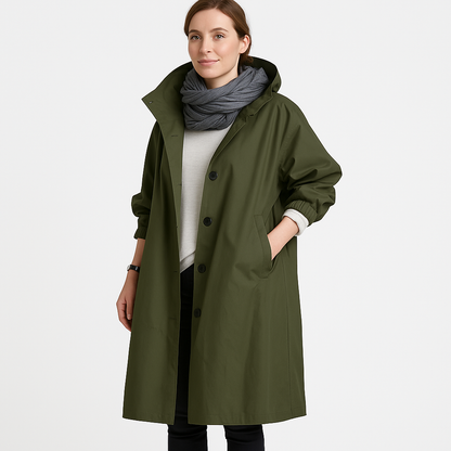 Mistrève | Trench Coat Femme avec Coupe-Vent – Élégance Légère & Protection Imperméable