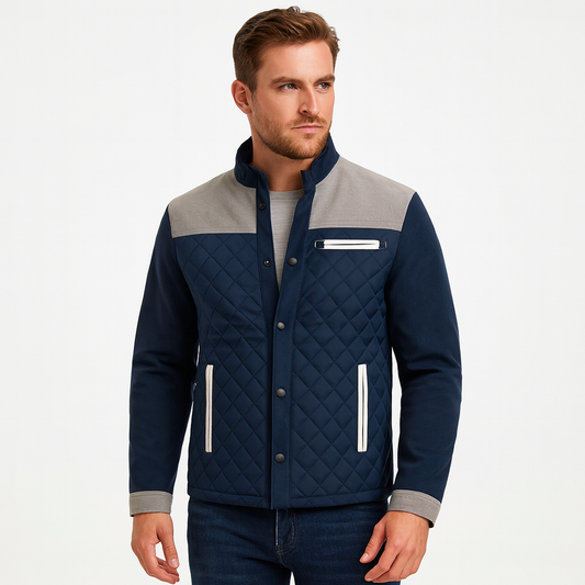 Mistrève | Veste Homme Patchwork Coton – Élégance Intemporelle & Style Polyvalent