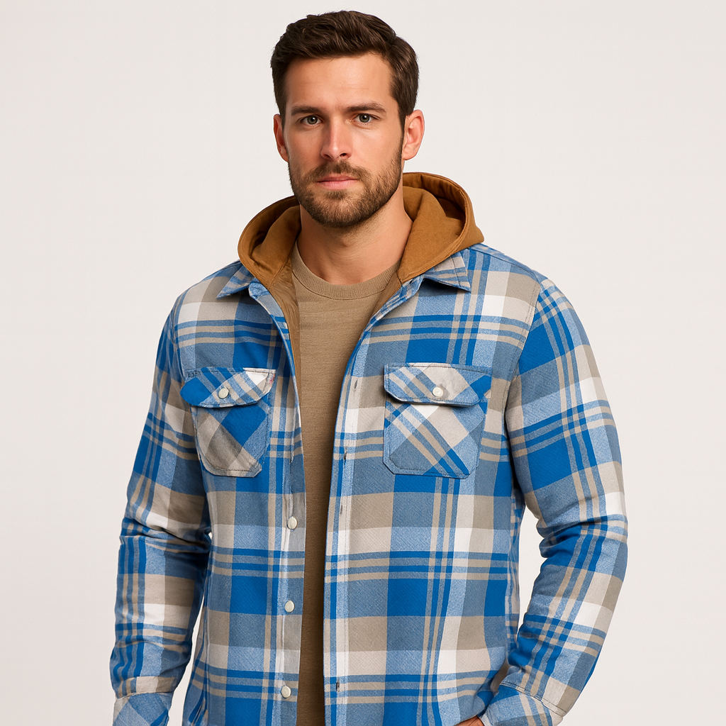 Mistrève | Veste Rétro en Flanelle Chaude avec Capuche – Style & Confort Extérieur