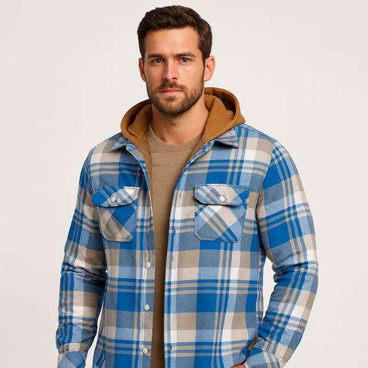 Mistrève | Veste Rétro en Flanelle Chaude avec Capuche – Style & Confort Extérieur