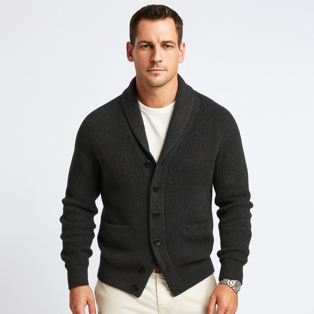 Mistrève | Cardigan Homme en Laine Vintage Col V – Chaleur et Élégance Intemporelles