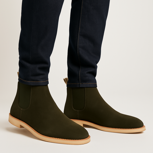 Mistrève | Bottines Chelsea en Veau Velours – Luxe et Confort au Quotidien