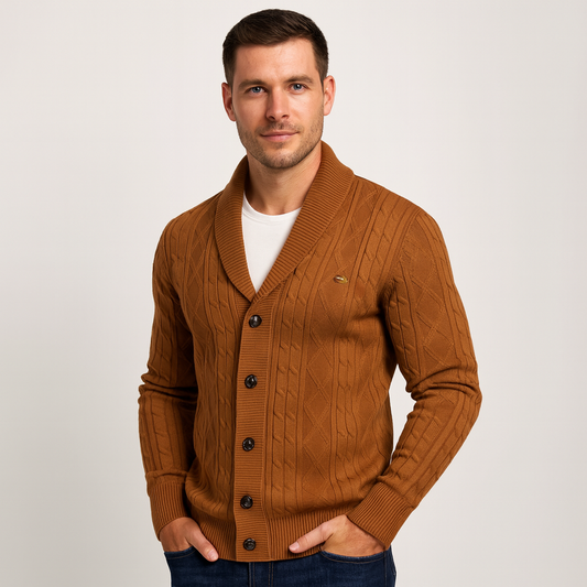 Mistrève | Cardigan Rétro 60’s en Maille Waffle – Style Intemporel et Confort