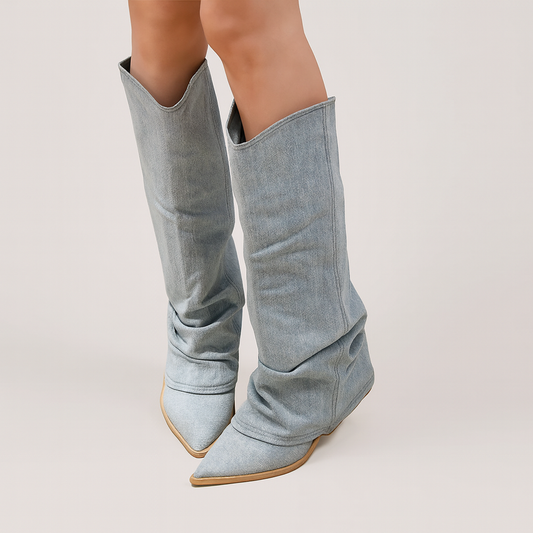 Mistrève | Bottes Hautes en Jean  – Élégance Décontractée