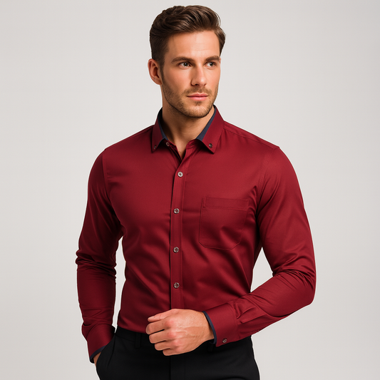 Mistrève | Chemise Classique Homme à Manches Longues – Élégance Intemporelle & Confort Polyvalent