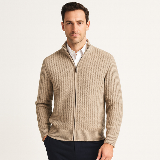 Mistrève | Gilet Zippé Homme en Laine Tricotée – Élégance Classique