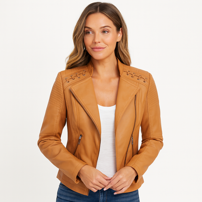 Mistrève | Veste en cuir Femme – Élégance Automnale