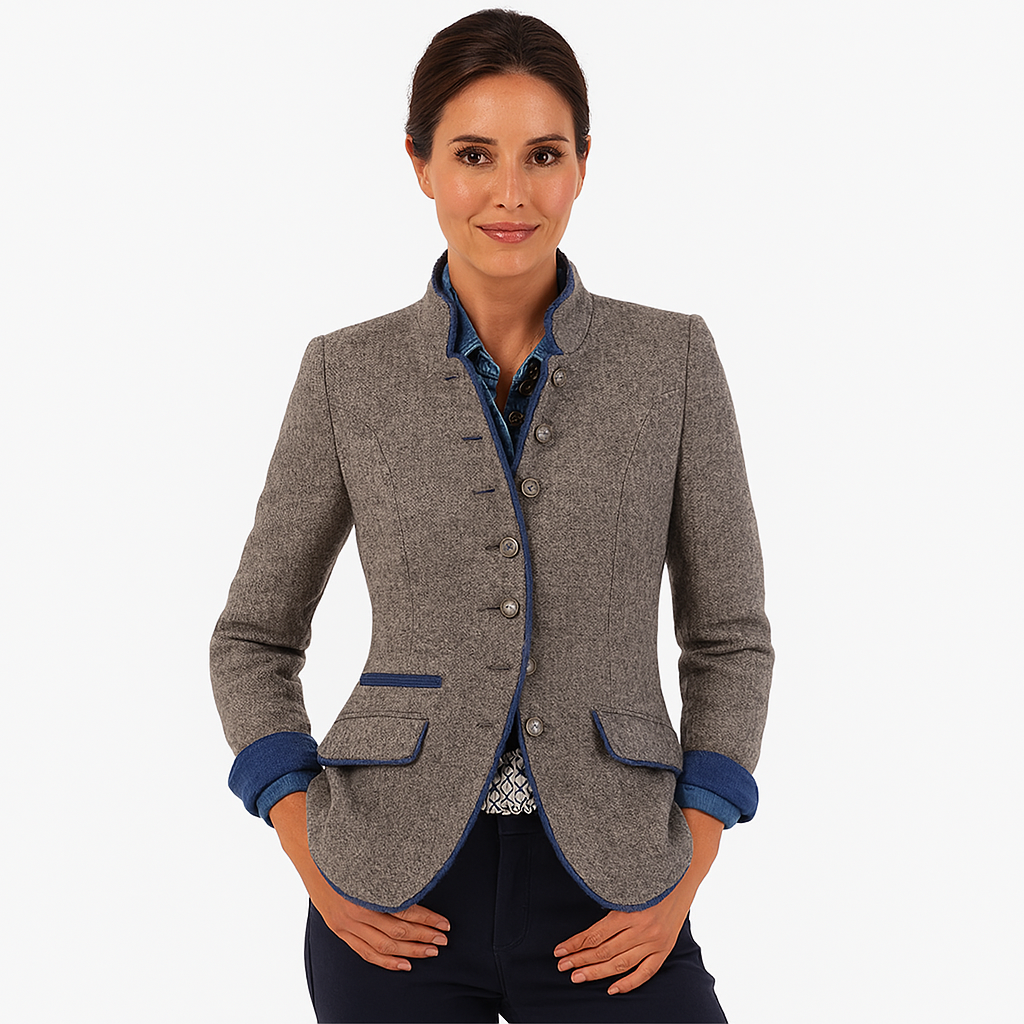 Mistrève | Manteau Hiver Vintage Femme – Coupe Cintrée & Col Montant Élégant