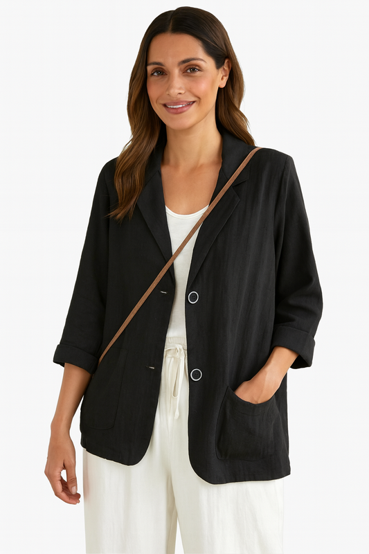 Mistrève | Blazer Femme Lin Décontracté – Élégance Naturelle & Confort Léger