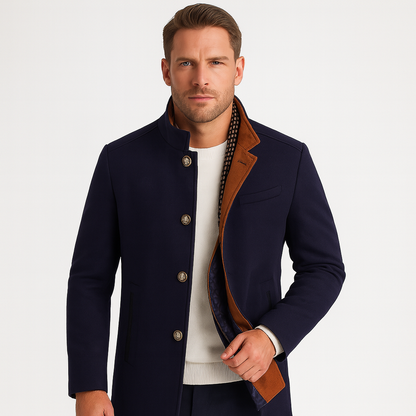 Mistrève | Manteau Croisé Homme Laine  – Élégance Audacieuse & Finition Haut de Gamme