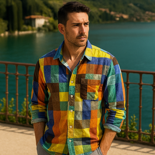 Mistrève | Chemise Patchwork Décontractée pour Homme