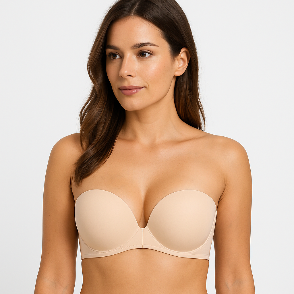 Mistrève | Soutien-Gorge Push-Up Sans Bretelles – Maintien Invisible, Galbe Sublime