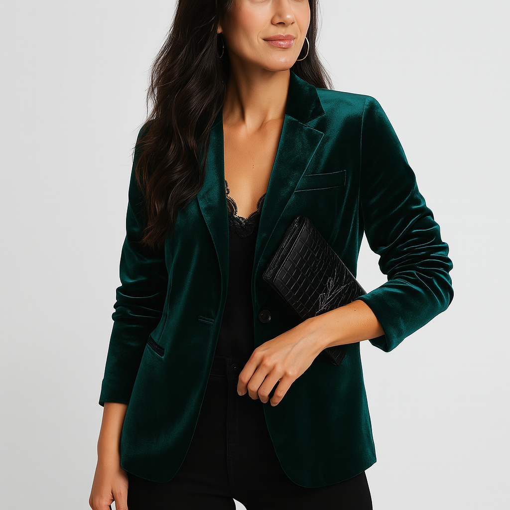 Mistrève | Blazer Cintré en Velours – Élégance Douce