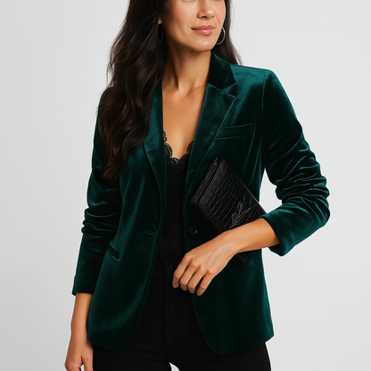 Mistrève | Blazer Cintré en Velours – Élégance Douce