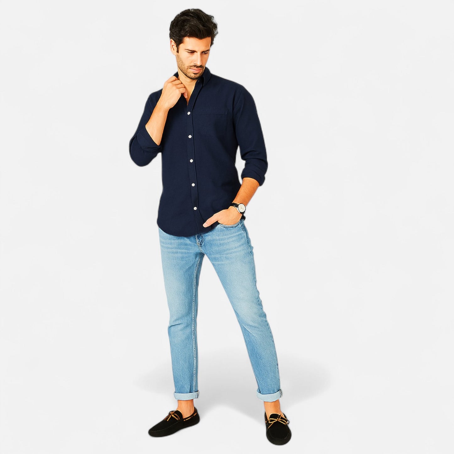Mistrève | Chaussures Homme Casual en Cuir Véritable – Slip‑On Élégance Décontractée