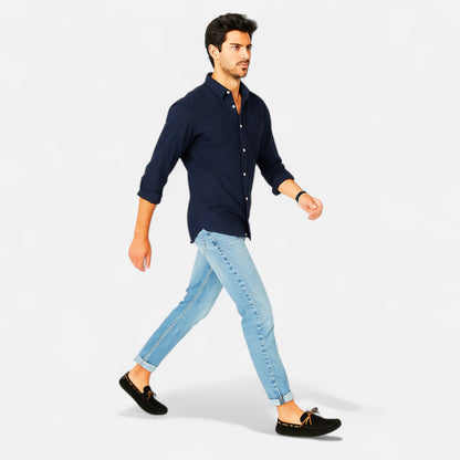 Mistrève | Chaussures Homme Casual en Cuir Véritable – Slip‑On Élégance Décontractée