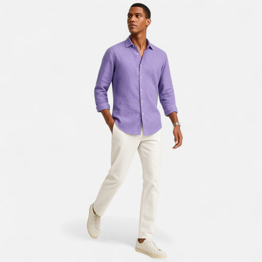 Mistrève | Chemise Décontractée en Lin pour Homme – Élégance Naturelle, Confort Estival