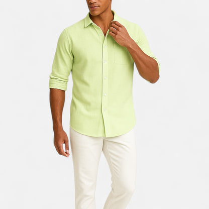 Mistrève | Chemise Classique en Lin pour Homme – Élégance Authentique, Raffinement Intemporel
