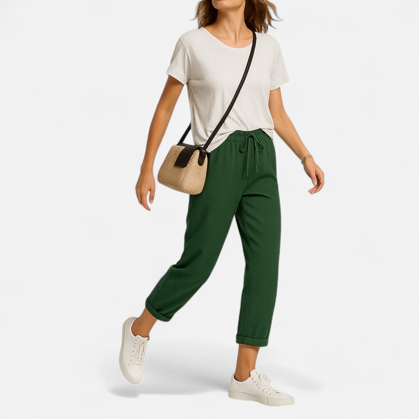 Mistrève | Pantalon Femme Lin & Coton – Taille Mi-Haute, Léger & Élégant pour l'Été