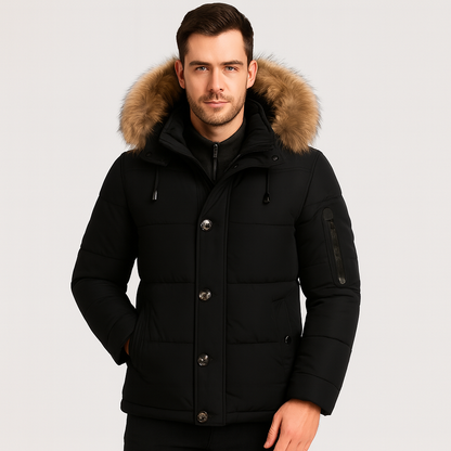 Mistrève | Parka Homme Hiver à Capuche Fourrure – Chaleur Luxueuse et Élégance Moderne