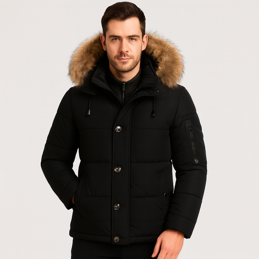 Mistrève | Parka Homme Hiver à Capuche Fourrure – Chaleur Luxueuse et Élégance Moderne