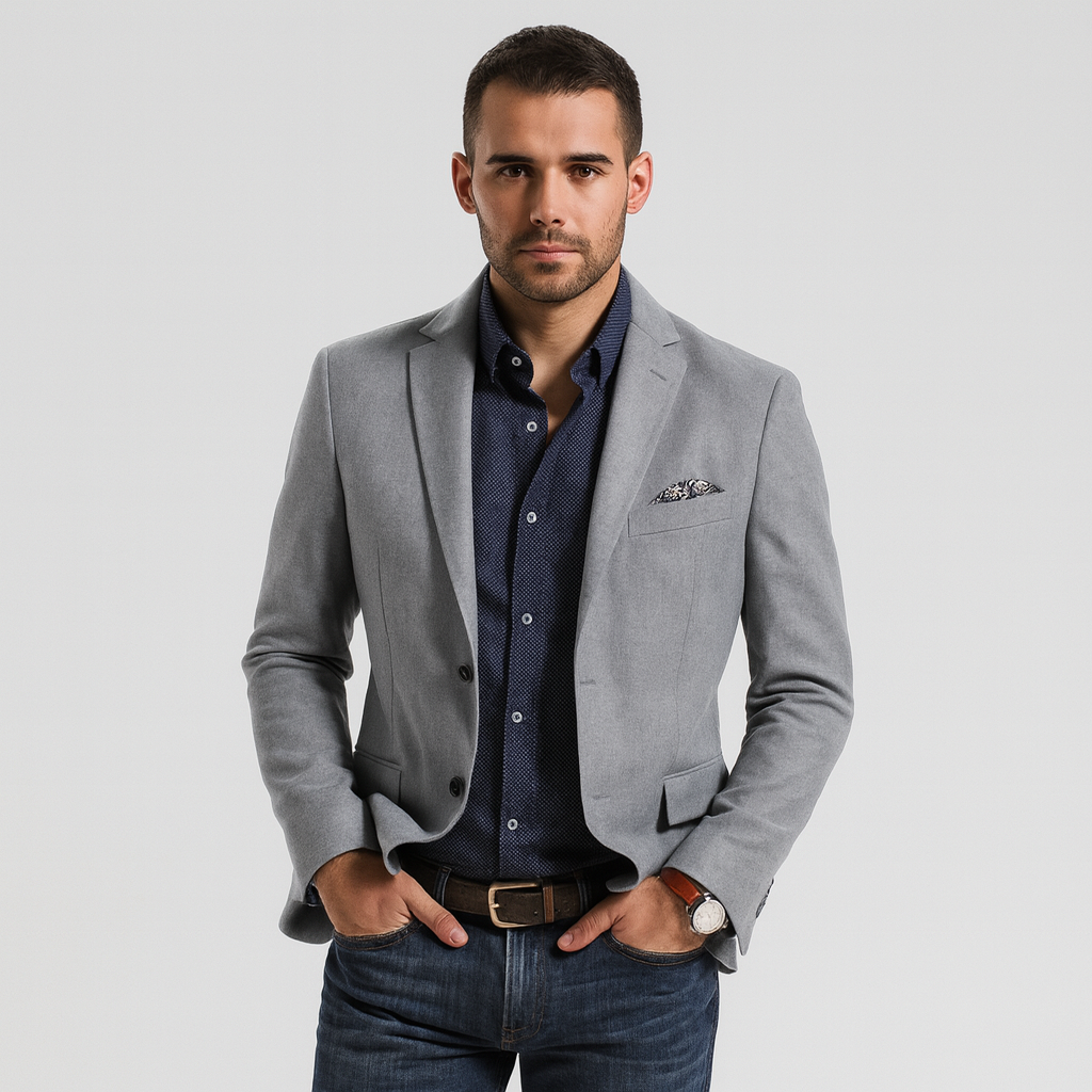 Mistrève | Blazer Homme Cintré à Revers Classiques – Élégance Moderne et Style Polyvalent