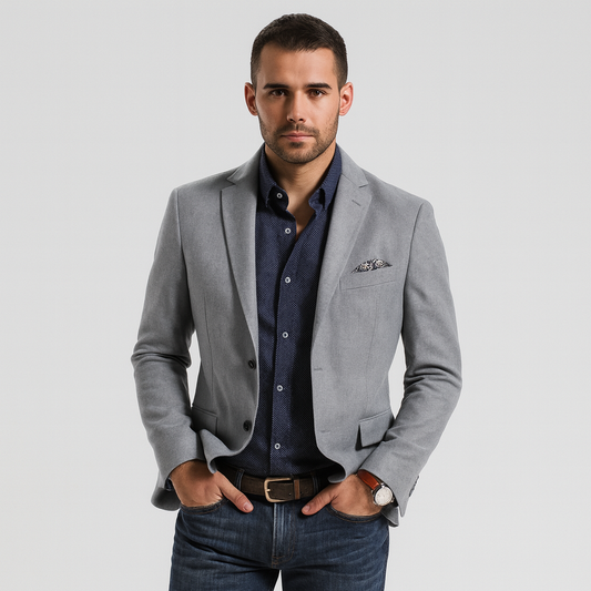 Mistrève | Blazer Homme Cintré à Revers Classiques – Élégance Moderne et Style Polyvalent