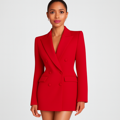 Mistrève | Robe Blazer Femme Double Boutonnage – Élégance Luxueuse et Silhouette Sophistiquée