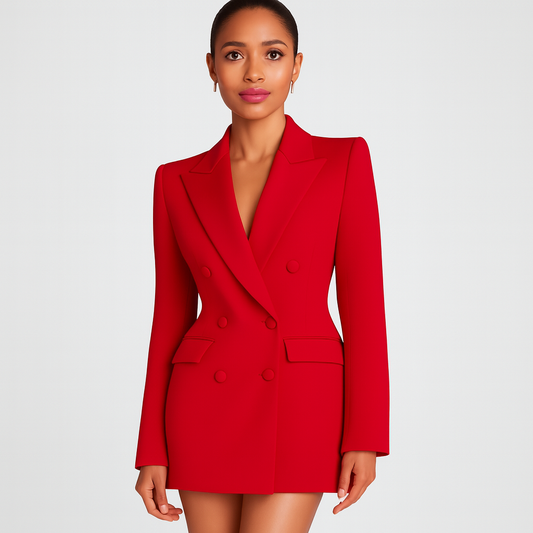 Mistrève | Robe Blazer Femme Double Boutonnage – Élégance Luxueuse et Silhouette Sophistiquée