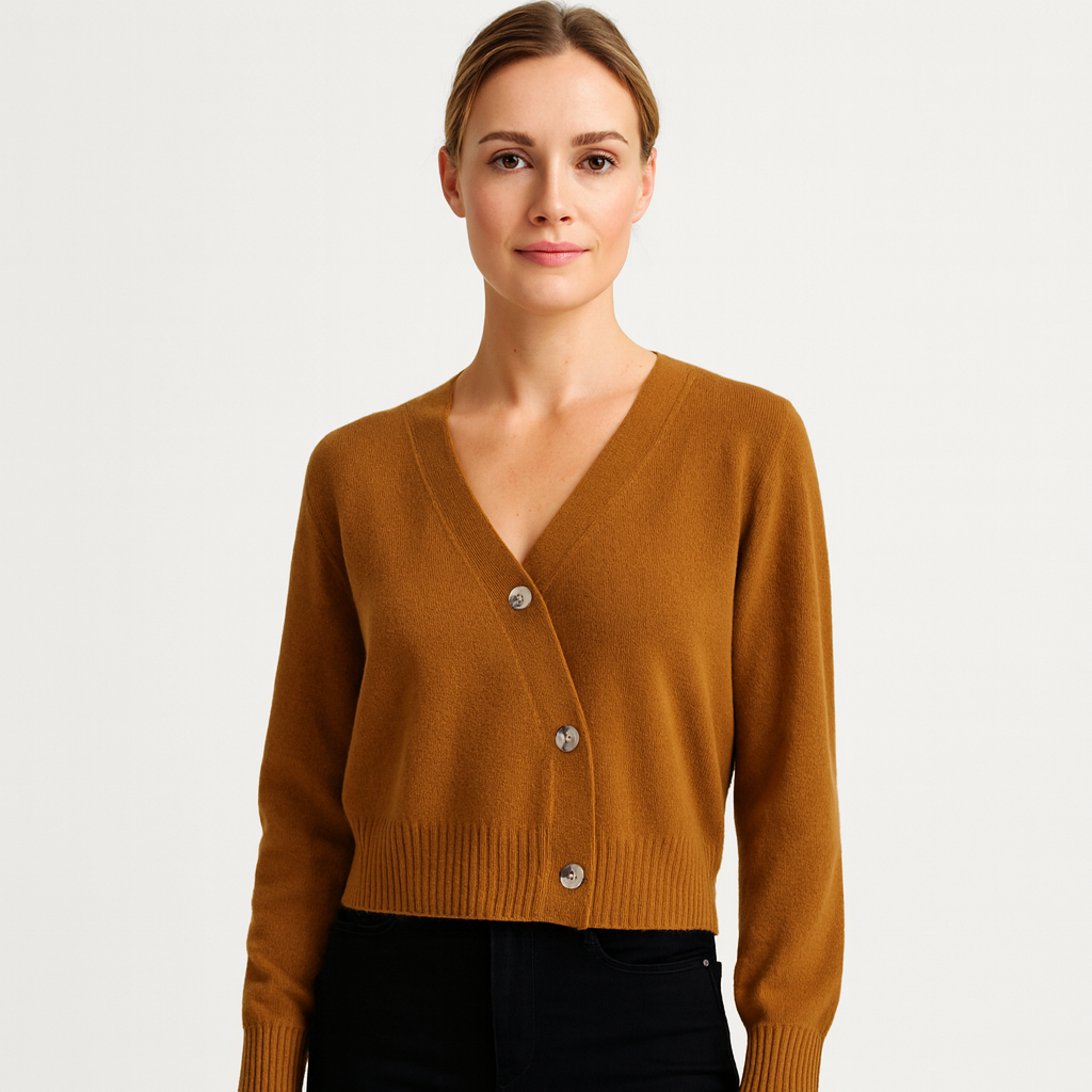 Mistrève | Cardigan en laine mérinos col V – Élégance moderne et confort raffiné