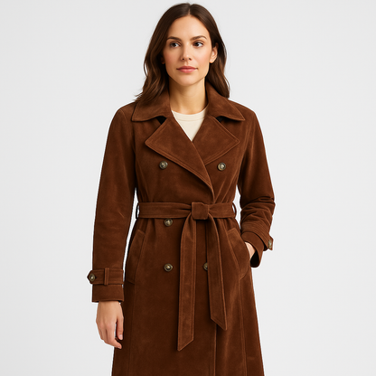 Mistrève | Trench Long Suédine  – Douceur Luxe et Élégance Contemporaine