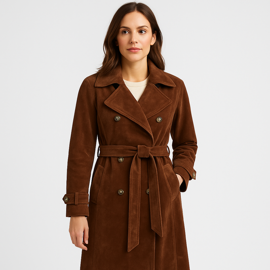 Mistrève | Trench Long Suédine  – Douceur Luxe et Élégance Contemporaine