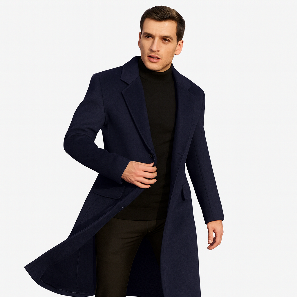 Mistrève | Manteau Long en Laine Homme –  Élégance Formelle